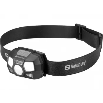 Linterna frontal Sandberg 5in1 Recharge Sensor LED 200 lm negra