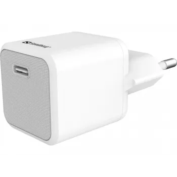 Cargador de CA Sandberg 20W USB-C + Lightning 1M carga rápida blanco
