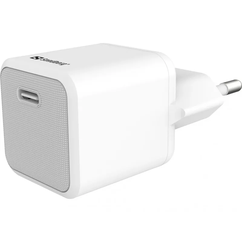 Cargador de CA Sandberg 20W USB-C + Lightning 1M carga rápida blanco