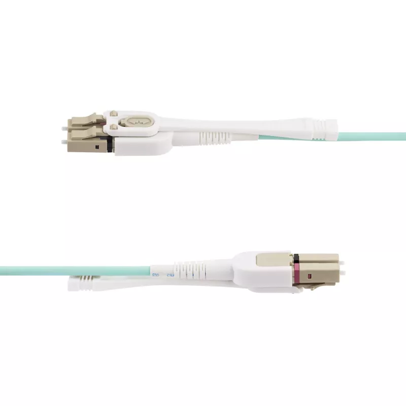 StarTech.com cable de fibra óptica multimodo OM4 LC a LC (UPC) de 10m (32.8ft) con lengüetas push-pull, 50/125µm, 100G, resistente a curvaturas, baja atenuación de inserción – cable jumper de fibra LSZH