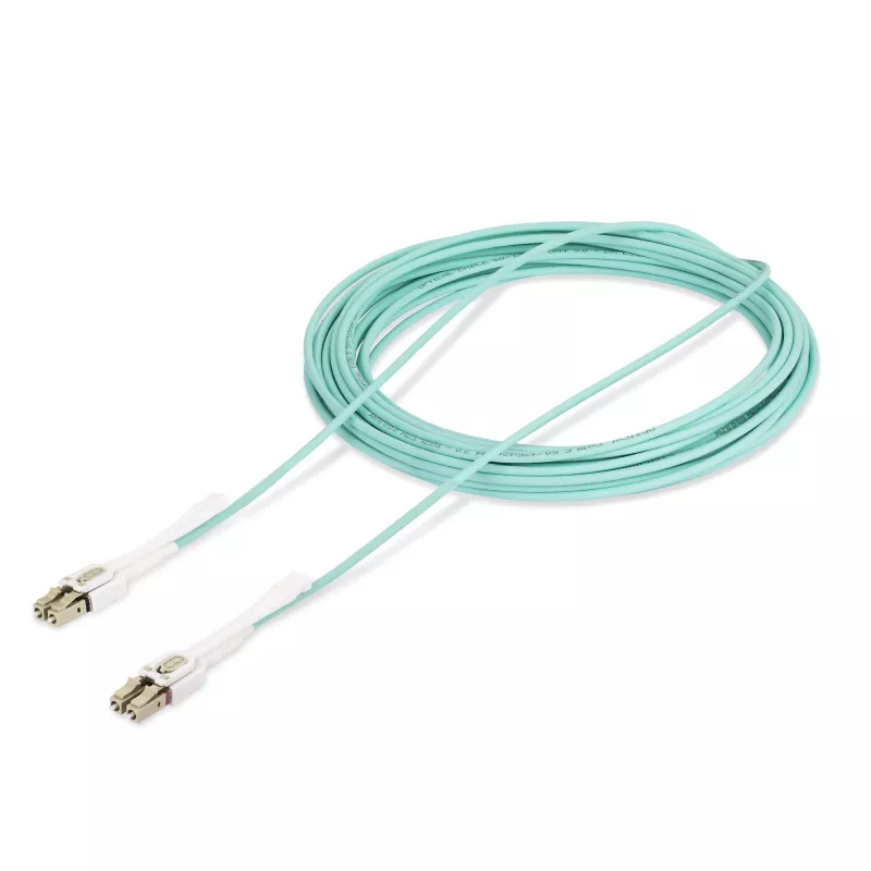 StarTech.com cable de fibra óptica multimodo OM4 LC a LC (UPC) de 10m (32.8ft) con lengüetas push-pull, 50/125µm, 100G, resistente a curvaturas, baja atenuación de inserción – cable jumper de fibra LSZH