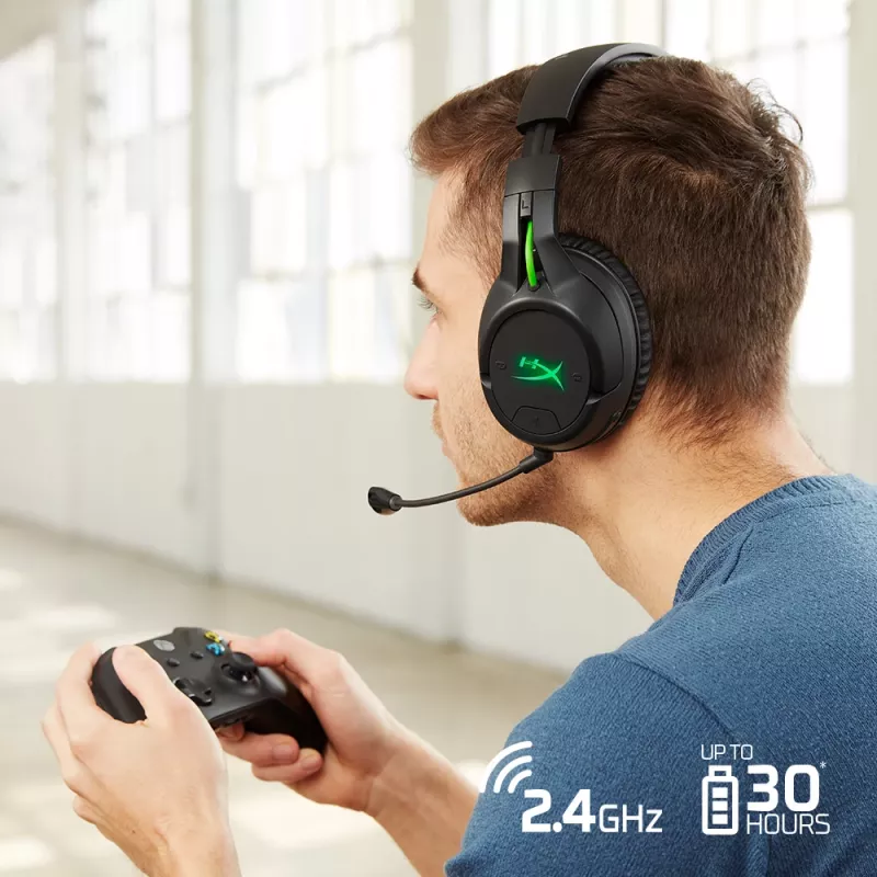 HyperX CloudX Flight – auriculares gaming inalámbricos (negro-verde) – Xbox