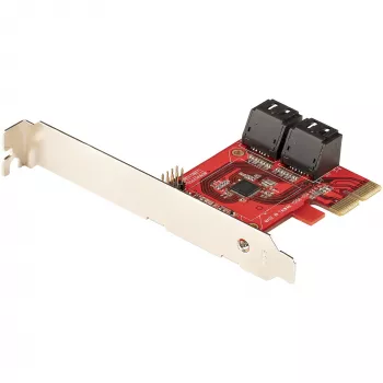 Tarjeta SATA PCIe StarTech.com - tarjeta de expansión SATA PCIe de 4 puertos - 6 Gbit/s - perfil bajo - conectores SATA apilados - ASM1164 Non-RAID - convertidor PCI Express a SATA