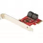 Tarjeta SATA PCIe StarTech.com - tarjeta de expansión SATA PCIe de 4 puertos - 6 Gbit/s - perfil bajo - conectores SATA apilados - ASM1164 Non-RAID - convertidor PCI Express a SATA