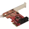 Tarjeta SATA PCIe StarTech.com - tarjeta de expansión SATA PCIe de 4 puertos - 6 Gbit/s - perfil bajo - conectores SATA apilados - ASM1164 Non-RAID - convertidor PCI Express a SATA