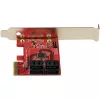 Tarjeta SATA PCIe StarTech.com - tarjeta de expansión SATA PCIe de 4 puertos - 6 Gbit/s - perfil bajo - conectores SATA apilados - ASM1164 Non-RAID - convertidor PCI Express a SATA