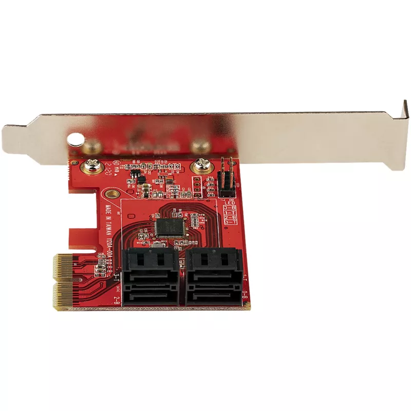 Tarjeta SATA PCIe StarTech.com - tarjeta de expansión SATA PCIe de 4 puertos - 6 Gbit/s - perfil bajo - conectores SATA apilados - ASM1164 Non-RAID - convertidor PCI Express a SATA