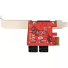 Tarjeta SATA PCIe StarTech.com - tarjeta de expansión SATA PCIe de 4 puertos - 6 Gbit/s - perfil bajo - conectores SATA apilados - ASM1164 Non-RAID - convertidor PCI Express a SATA