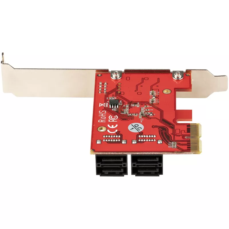 Tarjeta SATA PCIe StarTech.com - tarjeta de expansión SATA PCIe de 4 puertos - 6 Gbit/s - perfil bajo - conectores SATA apilados - ASM1164 Non-RAID - convertidor PCI Express a SATA