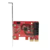 Tarjeta SATA PCIe StarTech.com - tarjeta de expansión SATA PCIe de 4 puertos - 6 Gbit/s - perfil bajo - conectores SATA apilados - ASM1164 Non-RAID - convertidor PCI Express a SATA