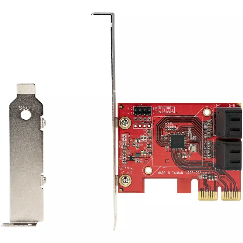 Tarjeta SATA PCIe StarTech.com - tarjeta de expansión SATA PCIe de 4 puertos - 6 Gbit/s - perfil bajo - conectores SATA apilados - ASM1164 Non-RAID - convertidor PCI Express a SATA