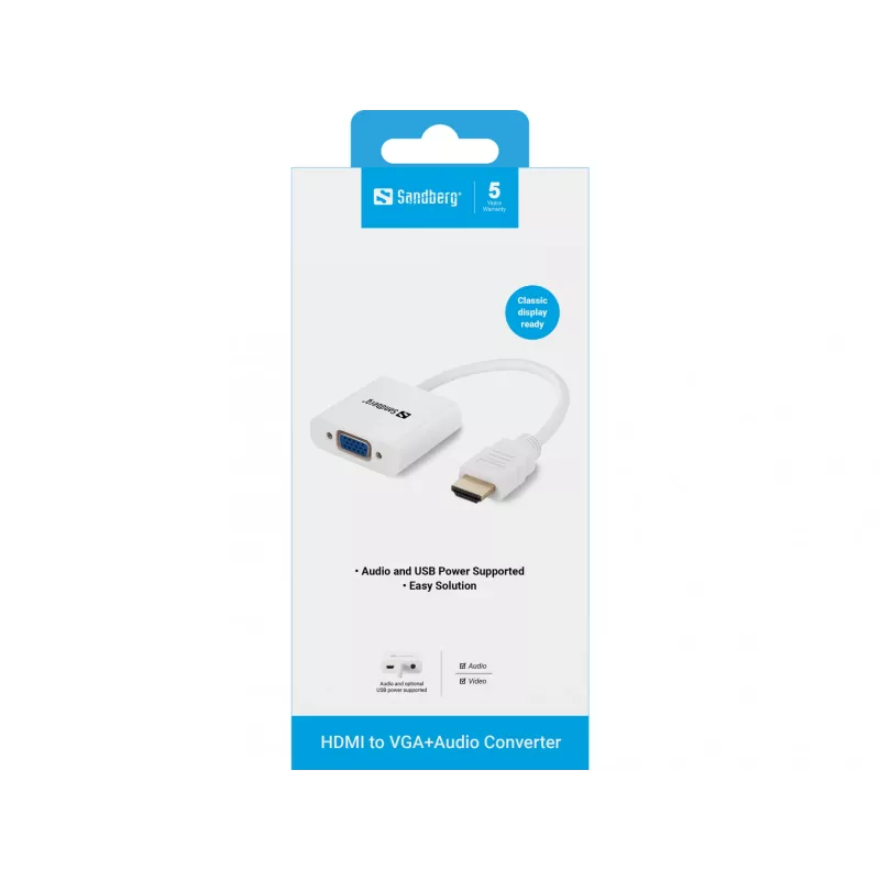 Convertidor HDMI a VGA+Audio Sandberg 508-77