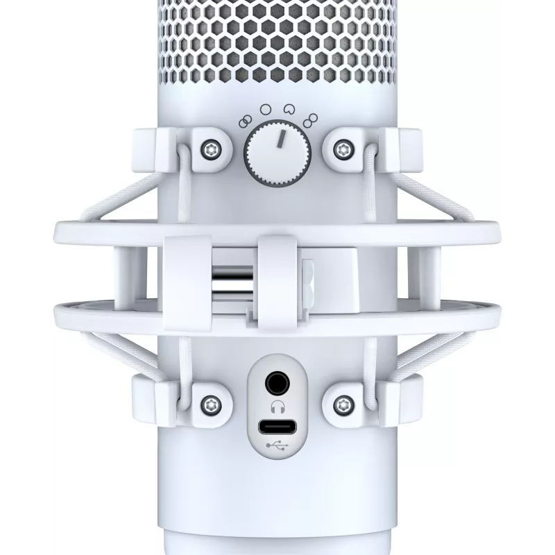HyperX QuadCast S - micrófono USB (blanco-gris) - iluminación RGB