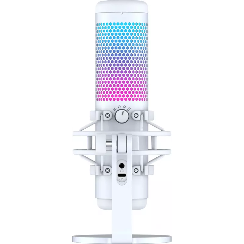 HyperX QuadCast S - micrófono USB (blanco-gris) - iluminación RGB
