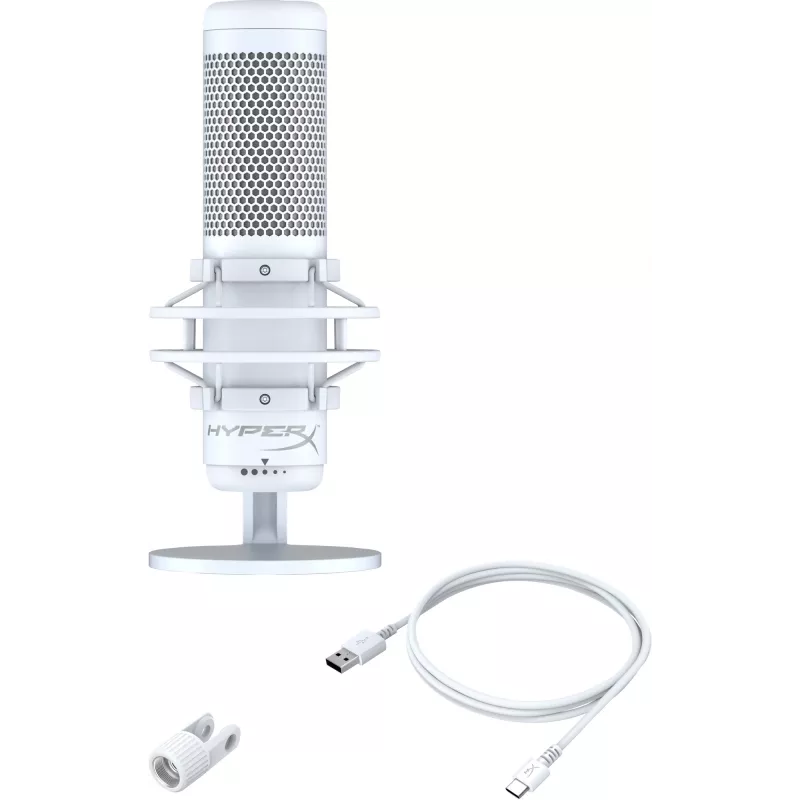 HyperX QuadCast S - micrófono USB (blanco-gris) - iluminación RGB