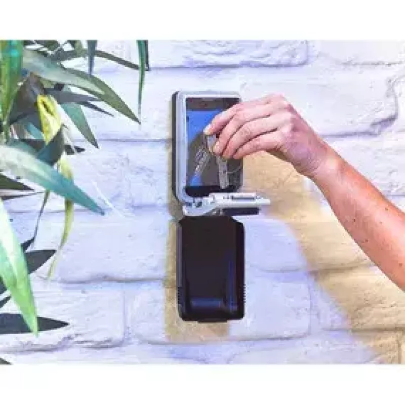 Caja fuerte de pared MASTER LOCK mediana con mando giratorio iluminado y llavero Select Access® gris