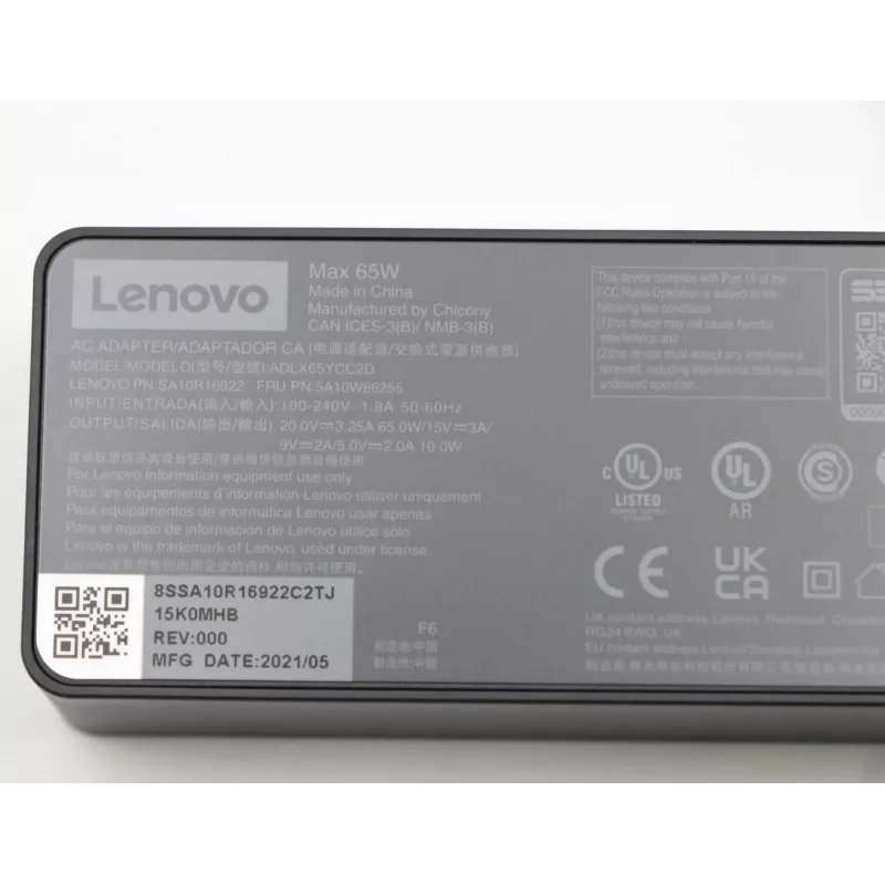 Lenovo 5A10W86255 fuente de alimentación interior 65 W negra