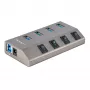 Hub USB-C autoalimentado de 4 puertos StarTech.com con interruptores individuales de encendido/apagado, hub de expansión USB 3.0 5Gbps con fuente de alimentación, hub USB-C a USB-A para sobremesa/portátil, hub USB Type-C con BC 1.2
