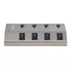 Hub USB-C autoalimentado de 4 puertos StarTech.com con interruptores individuales de encendido/apagado, hub de expansión USB 3.0 5Gbps con fuente de alimentación, hub USB-C a USB-A para sobremesa/portátil, hub USB Type-C con BC 1.2