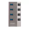 Hub USB-C autoalimentado de 4 puertos StarTech.com con interruptores individuales de encendido/apagado, hub de expansión USB 3.0 5Gbps con fuente de alimentación, hub USB-C a USB-A para sobremesa/portátil, hub USB Type-C con BC 1.2