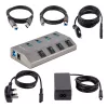 Hub USB-C autoalimentado de 4 puertos StarTech.com con interruptores individuales de encendido/apagado, hub de expansión USB 3.0 5Gbps con fuente de alimentación, hub USB-C a USB-A para sobremesa/portátil, hub USB Type-C con BC 1.2