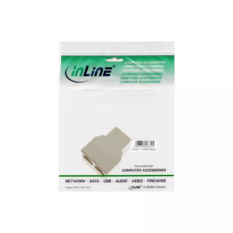 InLine distribuidor modular 1x conector hembra RJ12 / 2x conector hembra RJ12 69999B