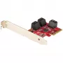 StarTech.com tarjeta SATA PCIe – tarjeta de expansión PCIe SATA de 6 puertos – 6 Gbit/s – perfil bajo/completo – conectores SATA apilados – ASM1166 Non-RAID – convertidor PCI Express a SATA