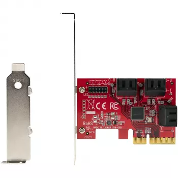StarTech.com tarjeta SATA PCIe – tarjeta de expansión PCIe SATA de 6 puertos – 6 Gbit/s – perfil bajo/completo – conectores SATA apilados – ASM1166 Non-RAID – convertidor PCI Express a SATA