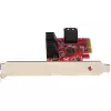 StarTech.com tarjeta SATA PCIe – tarjeta de expansión PCIe SATA de 6 puertos – 6 Gbit/s – perfil bajo/completo – conectores SATA apilados – ASM1166 Non-RAID – convertidor PCI Express a SATA