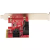 StarTech.com tarjeta SATA PCIe – tarjeta de expansión PCIe SATA de 6 puertos – 6 Gbit/s – perfil bajo/completo – conectores SATA apilados – ASM1166 Non-RAID – convertidor PCI Express a SATA