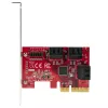 StarTech.com tarjeta SATA PCIe – tarjeta de expansión PCIe SATA de 6 puertos – 6 Gbit/s – perfil bajo/completo – conectores SATA apilados – ASM1166 Non-RAID – convertidor PCI Express a SATA