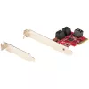 StarTech.com tarjeta SATA PCIe – tarjeta de expansión PCIe SATA de 6 puertos – 6 Gbit/s – perfil bajo/completo – conectores SATA apilados – ASM1166 Non-RAID – convertidor PCI Express a SATA