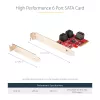 StarTech.com tarjeta SATA PCIe – tarjeta de expansión PCIe SATA de 6 puertos – 6 Gbit/s – perfil bajo/completo – conectores SATA apilados – ASM1166 Non-RAID – convertidor PCI Express a SATA