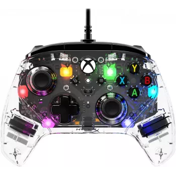 HyperX Clutch Gladiate – mando gaming RGB con cable – Xbox, gamepad, Xbox One, Xbox Series X, con cable, USB, USB Type-A, USB Type-C, transparente