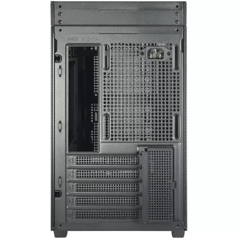 Caja de PC mini torre INTER-TECH IM-2 Expander, Mini-ITX/Micro ATX, compatible con fuentes de alimentación ATX/SFX, unidades de 2,5 inch y 3,5 inch, ventiladores frontal/superior 120/140 mm, negra
