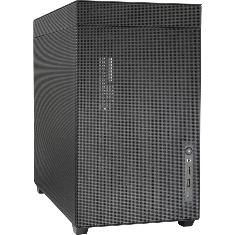 Caja de PC mini torre INTER-TECH IM-2 Expander, Mini-ITX/Micro ATX, compatible con fuentes de alimentación ATX/SFX, unidades de 2,5 inch y 3,5 inch, ventiladores frontal/superior 120/140 mm, negra