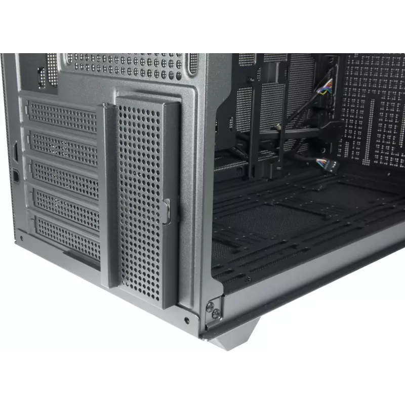 Caja de PC mini torre INTER-TECH IM-2 Expander, Mini-ITX/Micro ATX, compatible con fuentes de alimentación ATX/SFX, unidades de 2,5 inch y 3,5 inch, ventiladores frontal/superior 120/140 mm, negra