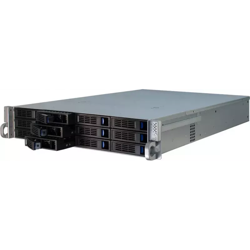Carcasa de servidor Inter-Tech IPC 2U-2412 Rack Negro, Plata