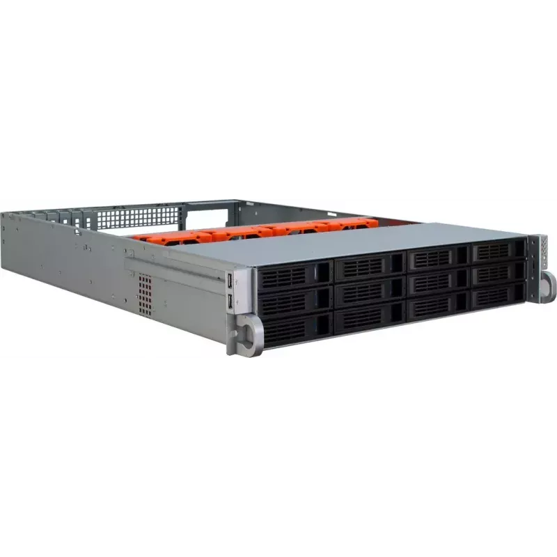 Carcasa de servidor Inter-Tech IPC 2U-2412 Rack Negro, Plata