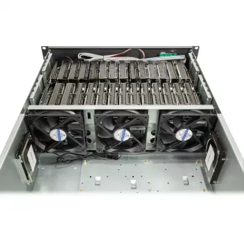 Carcasa de ordenador Inter-Tech 4F28 Rack Negro, Plata