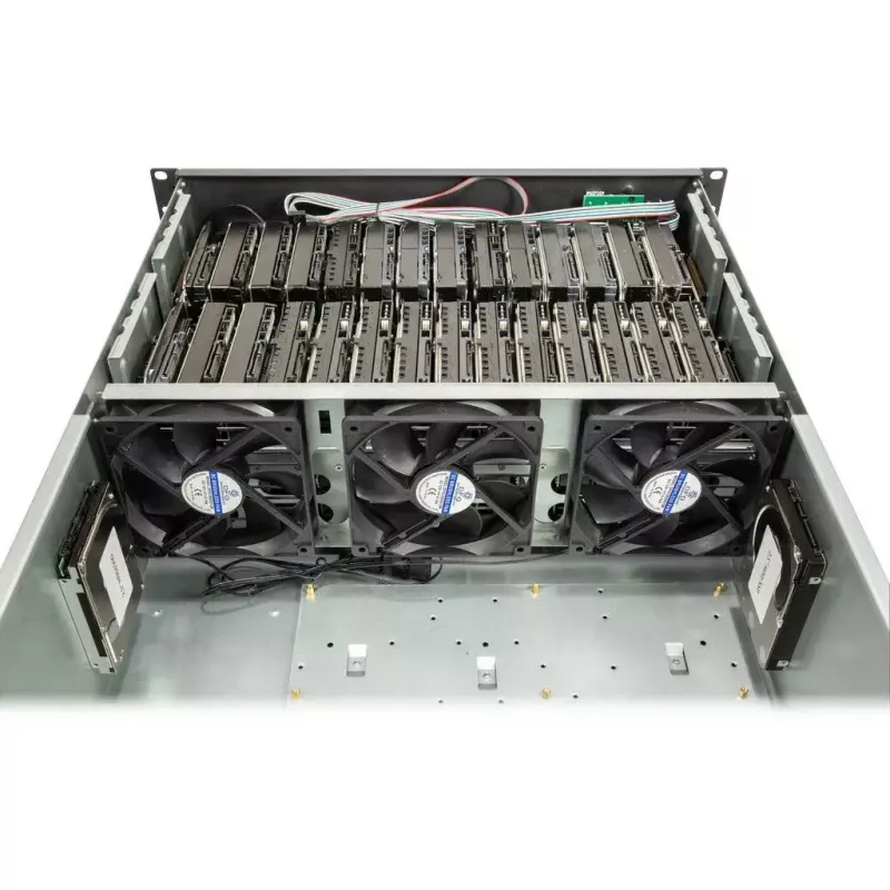 Carcasa de ordenador Inter-Tech 4F28 Rack Negro, Plata