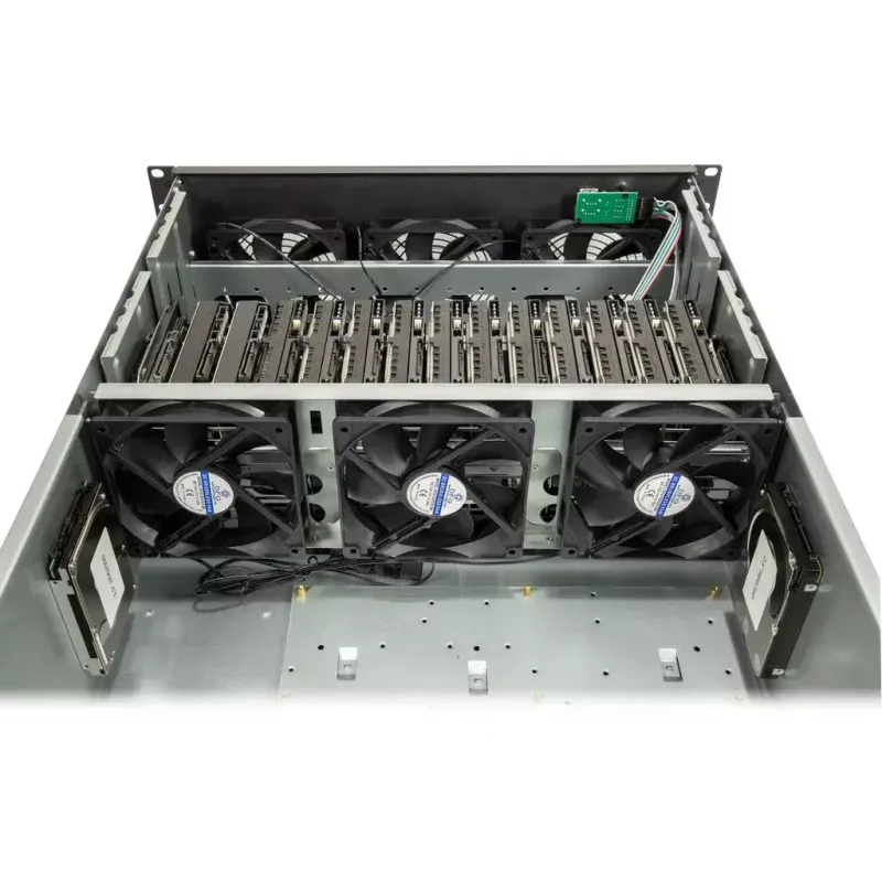 Carcasa de ordenador Inter-Tech 4F28 Rack Negro, Plata