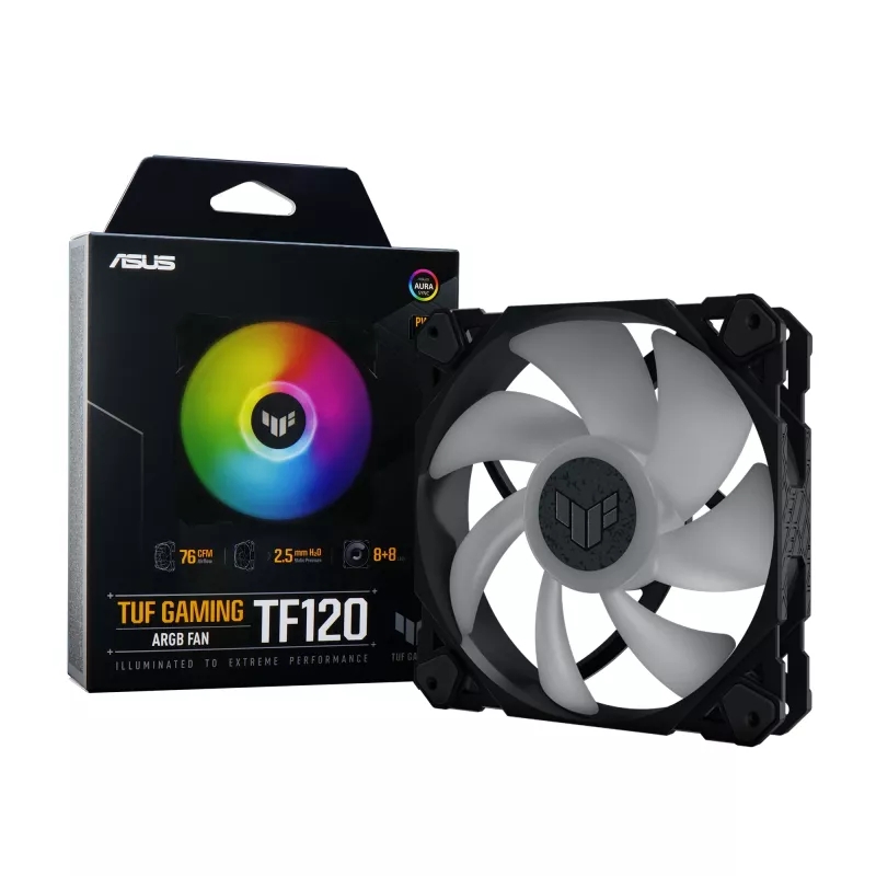Ventilador ASUS TUF Gaming TF120 ARGB para carcasa de PC refrigeración por aire 12 cm negro