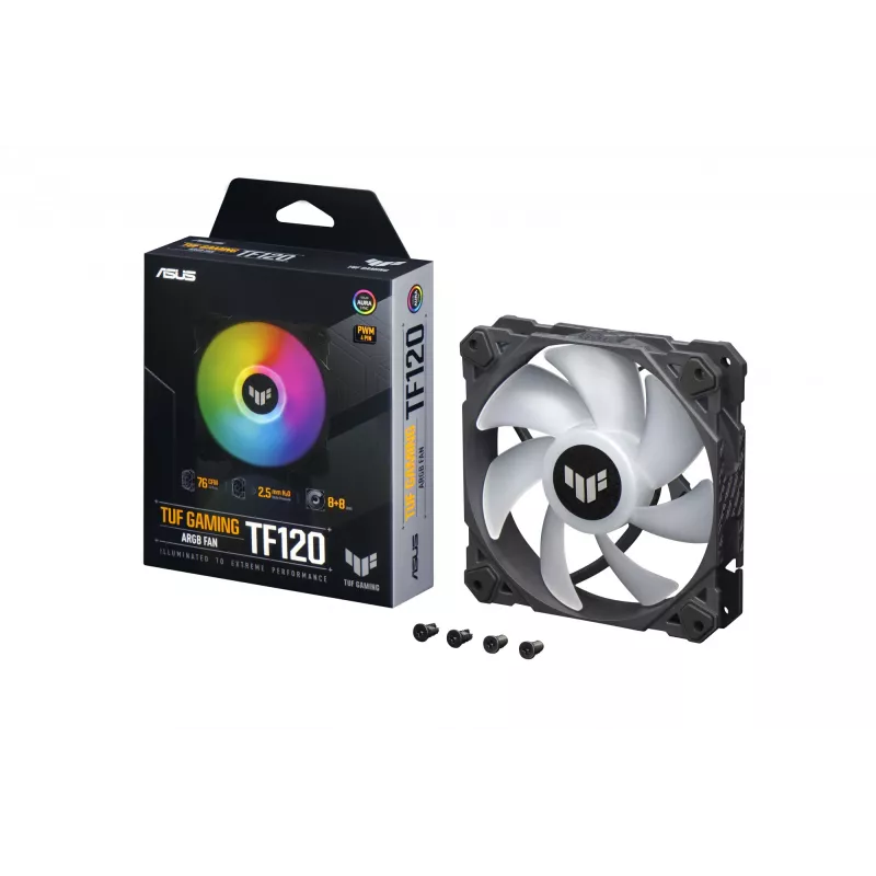Ventilador ASUS TUF Gaming TF120 ARGB para carcasa de PC refrigeración por aire 12 cm negro