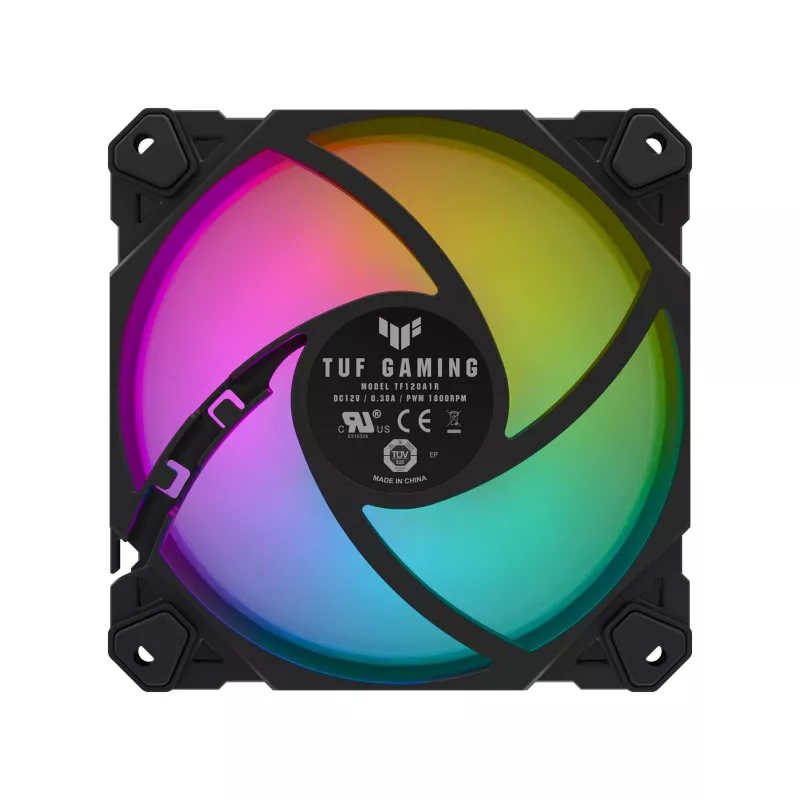 Ventilador ASUS TUF Gaming TF120 ARGB - kit de tres con controlador ARGB para carcasa de PC refrigeración por aire 12 cm negro