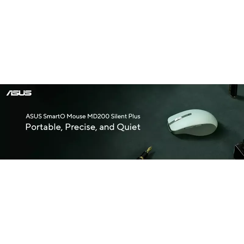 Ratón ASUS SmartO MD200 Silent Plus – ambidiestro RF inalámbrico + Bluetooth, óptico 4200 DPI, 6 botones, verde