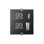 Módulo de enchufe USB-A + USB-C Bachmann 917.227 negro IP20 250V