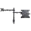 StarTech.com A2-LAPTOP-DESK-MOUNT brazo de monitor ajustable con bandeja VESA para portátil, para portátil de hasta 4,5 kg (9,9 lb) y una sola pantalla, montaje con abrazadera en C o pasacables, acero/plástico, negro