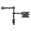 StarTech.com A2-LAPTOP-DESK-MOUNT brazo de monitor ajustable con bandeja VESA para portátil, para portátil de hasta 4,5 kg (9,9 lb) y una sola pantalla, montaje con abrazadera en C o pasacables, acero/plástico, negro