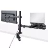 StarTech.com A2-LAPTOP-DESK-MOUNT brazo de monitor ajustable con bandeja VESA para portátil, para portátil de hasta 4,5 kg (9,9 lb) y una sola pantalla, montaje con abrazadera en C o pasacables, acero/plástico, negro
